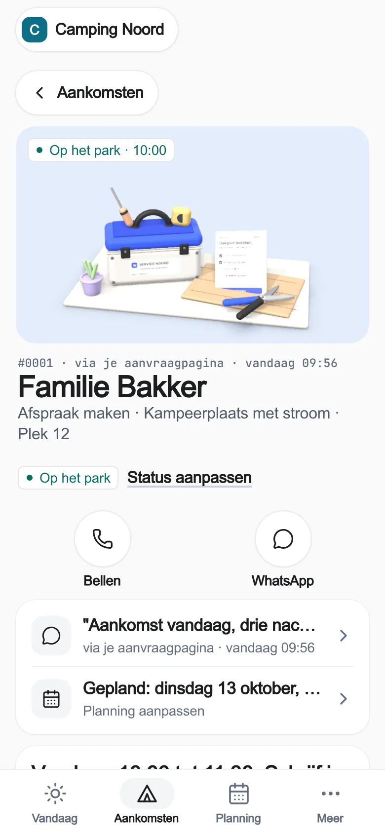 The real app with practice data: A job · Camping