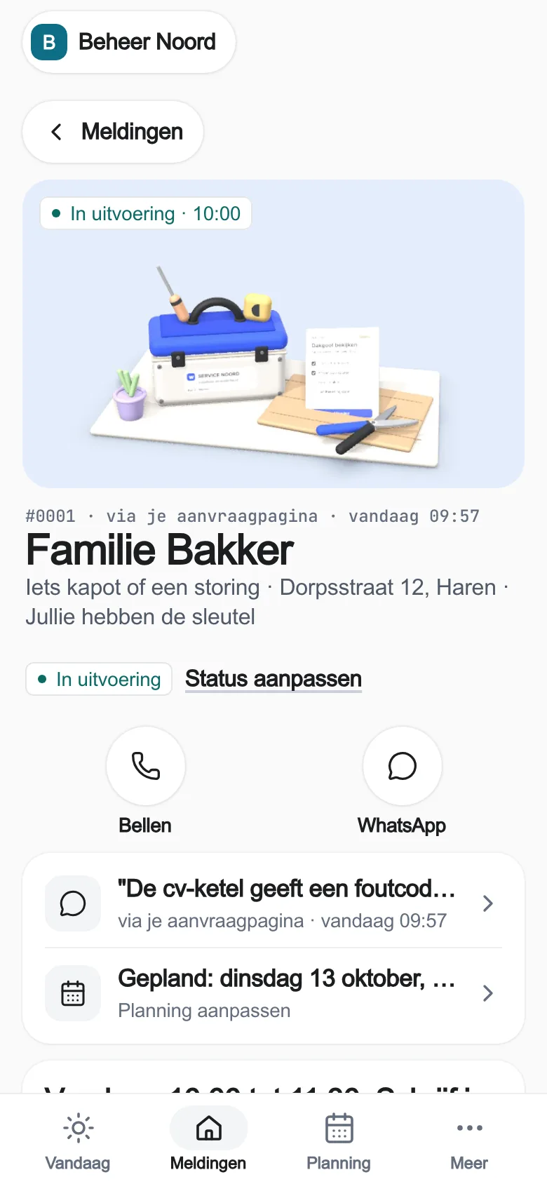 The real app with practice data: A job · Property