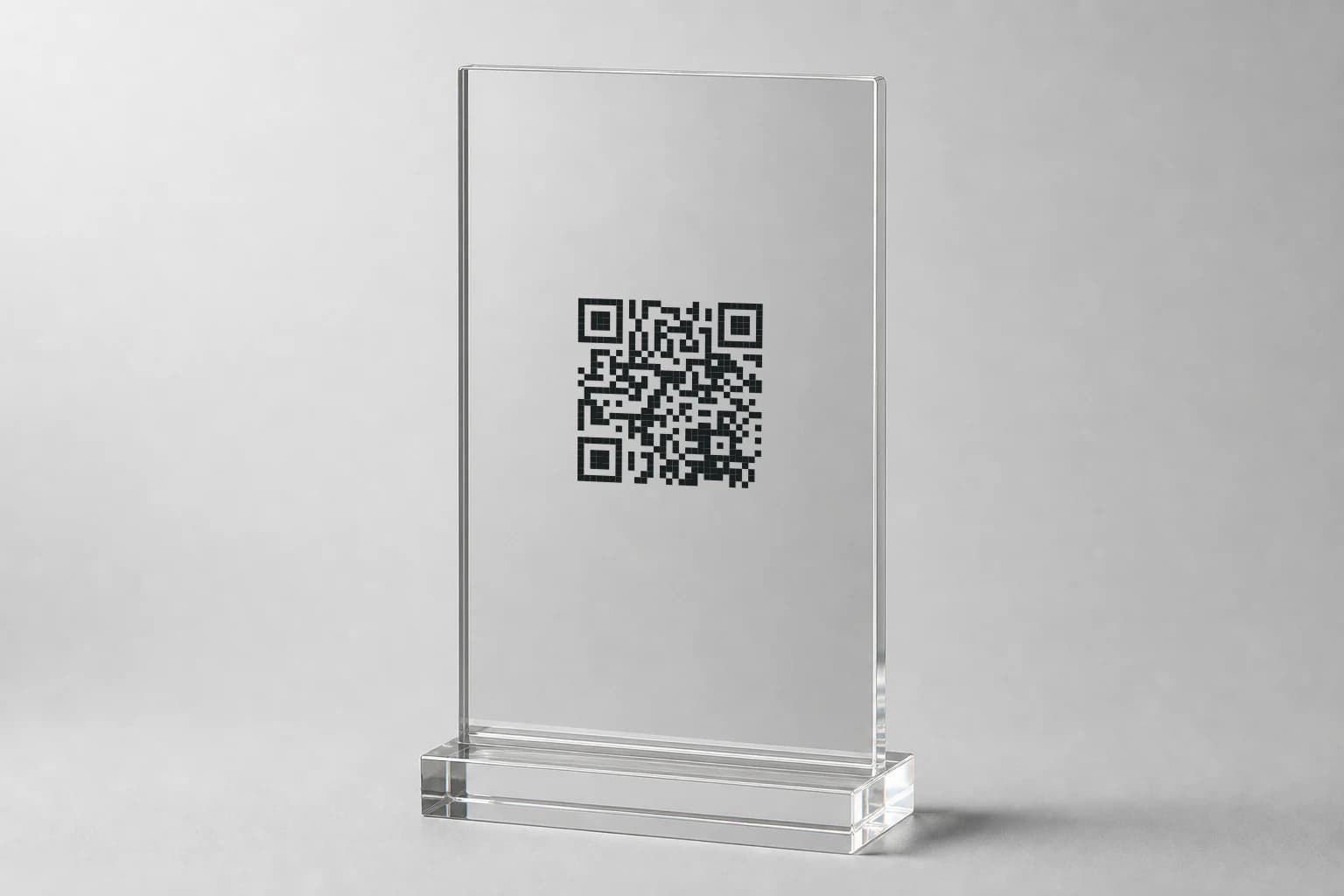 Suport QR d'acrílic transparent