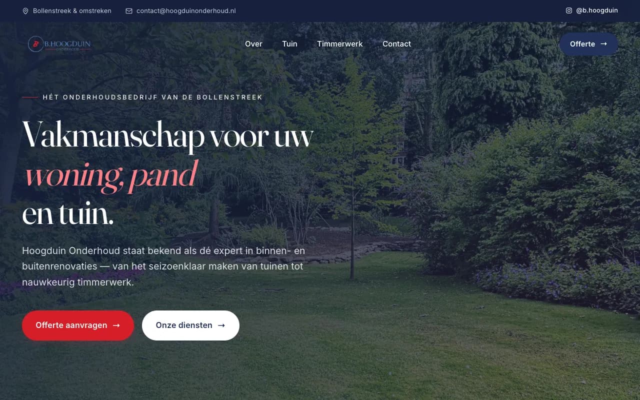 Homepage van Hoogduin Onderhoud
