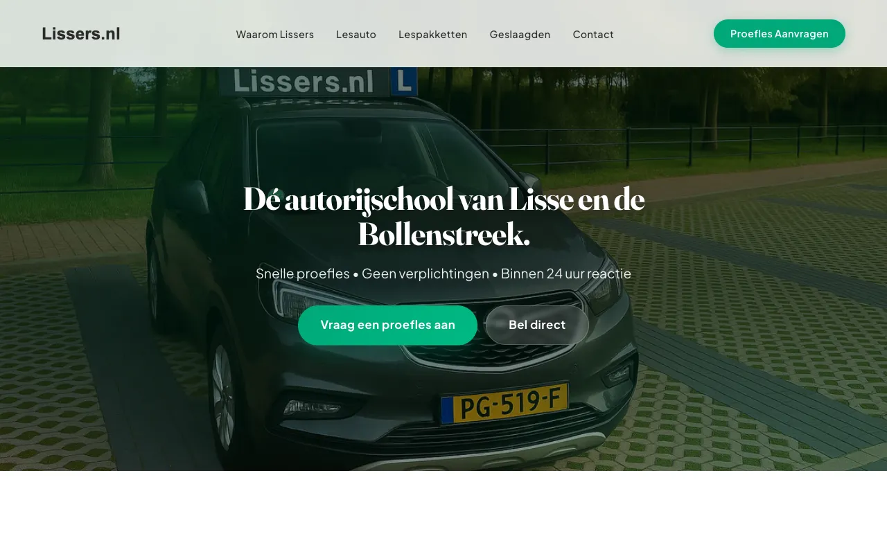 Homepage van Rijschool Lissers
