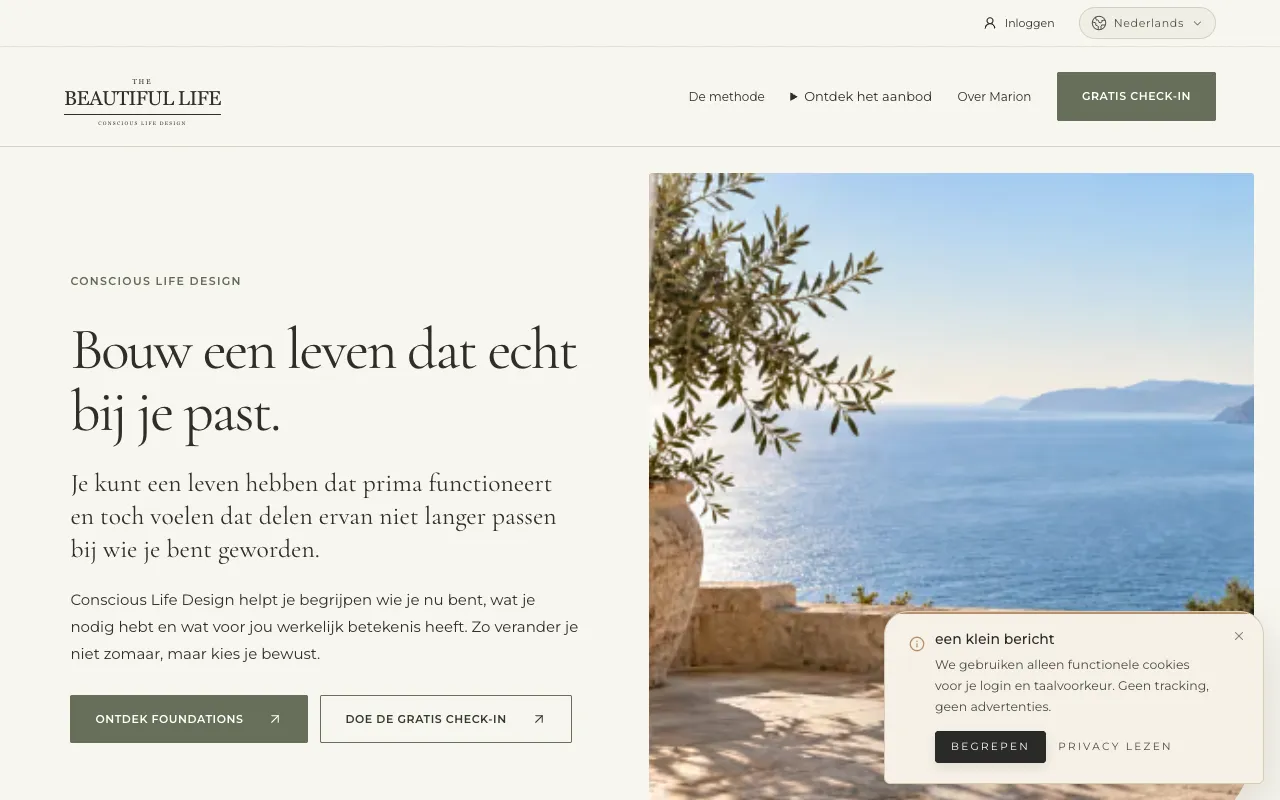 Homepage van The Beautiful Life