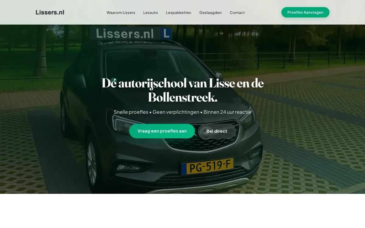 Rijschool Lissers: Autorijschool in Lisse en de Bollenstreek: proefles aanvragen of direct bellen.