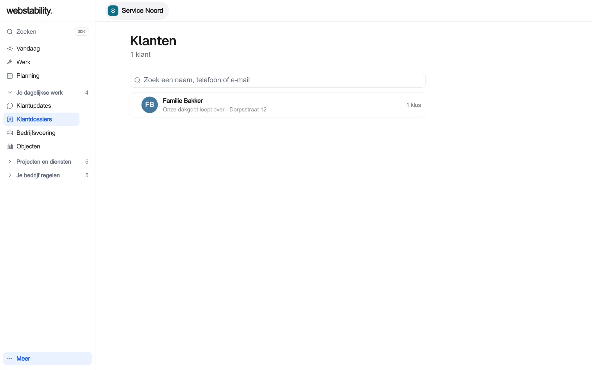 App real, en neerlandés: Historial de clientes