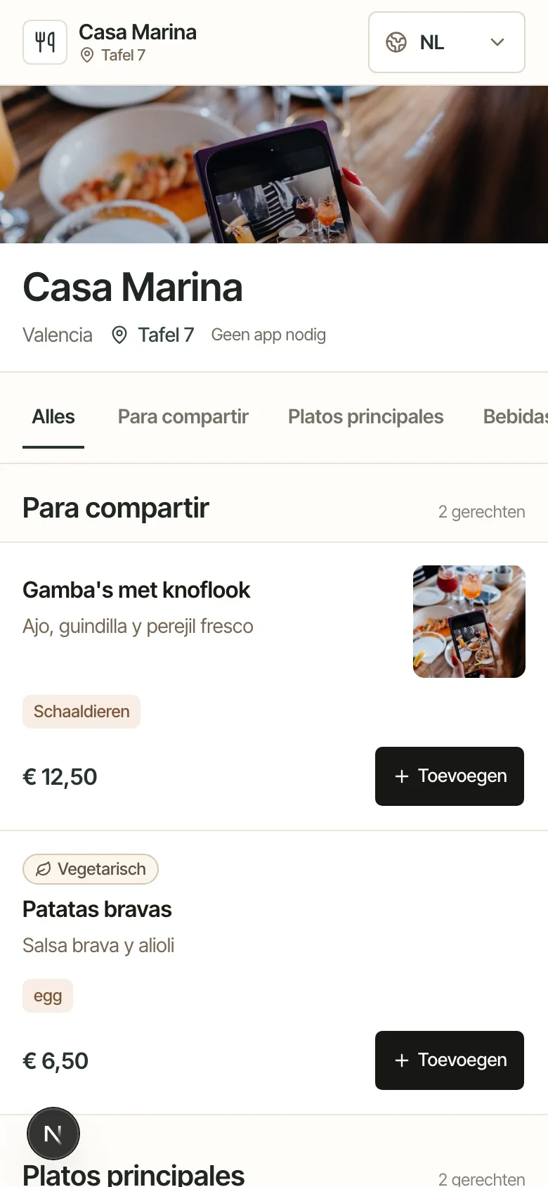 Mobiele kaart in het Nederlands